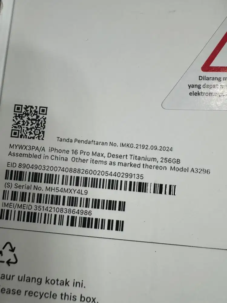 I phone 16 pro max 256 gb Ibox
