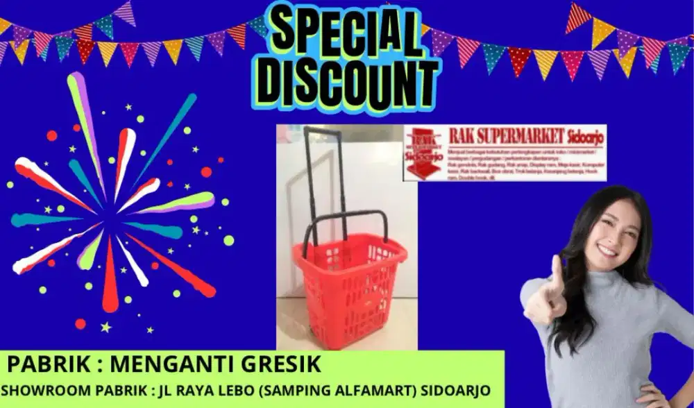 Keranjang tarik supermarket