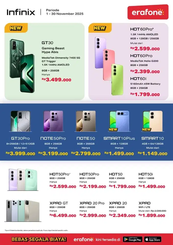 Infinix GT, Note, Hot, Smart