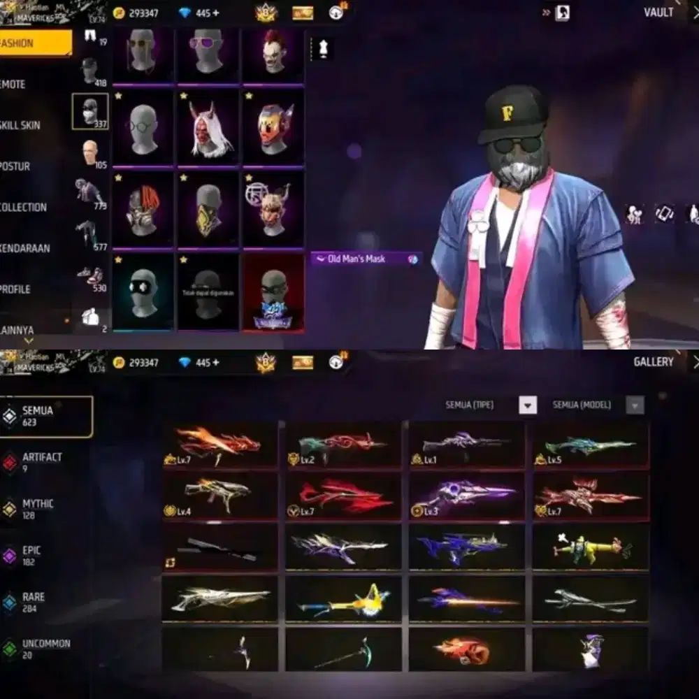 Akun fire free sultan full skin harga Murah