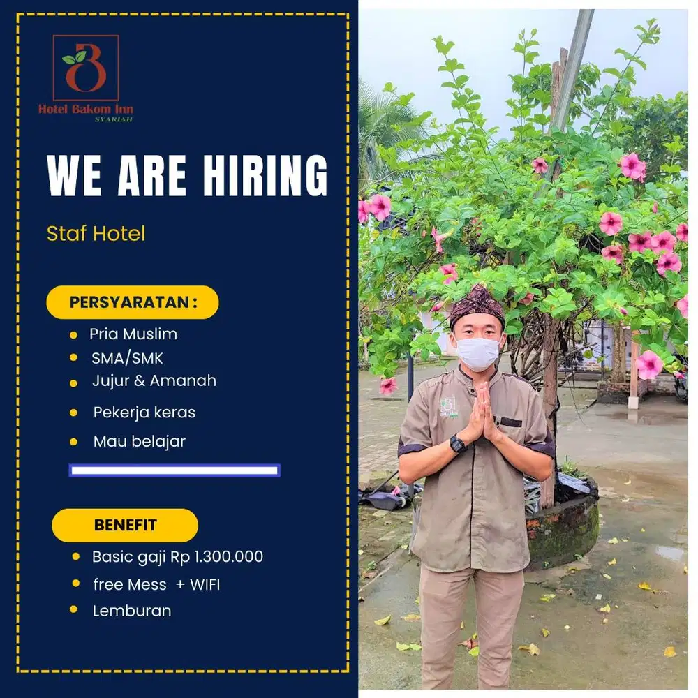 URGENT - LOWONGAN PEKERJAAN STAF HOTEL - BISA MASAK