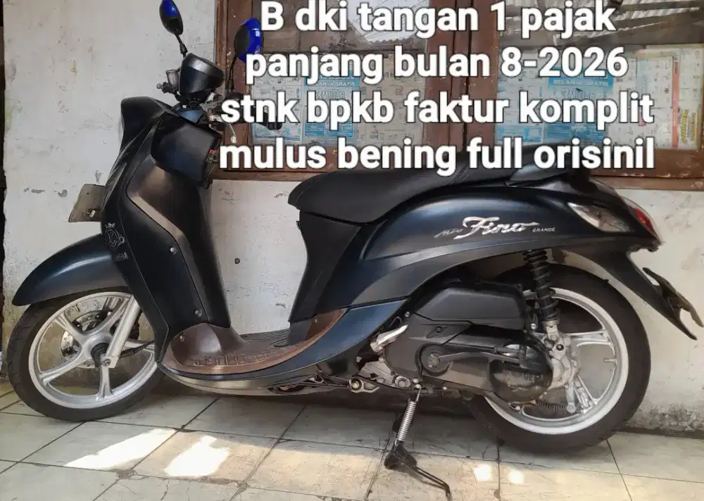 Yamaha Fino grande 2017 blue core 125 iss indailing stop biru B dki