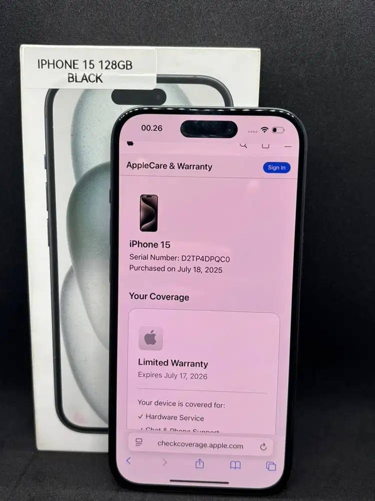 Iphone 15 Black 128Gb Ibox (garansi on Juli 2026)