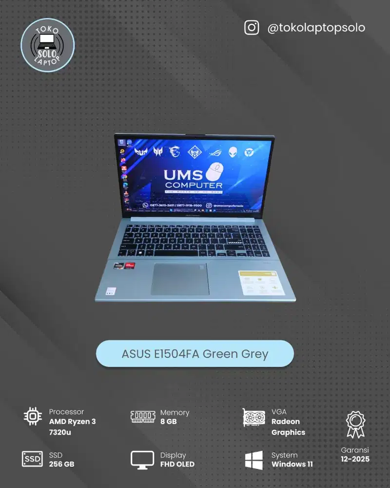 ASUS E1504FA AMD Ryzen 3-7320U RAM 8GB SSD 256GB AMD Radeon Graphics