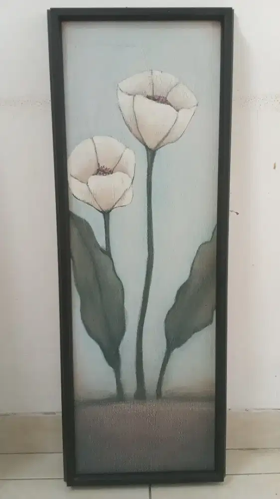 Lukisan Kanvas Bunga 30x90cm