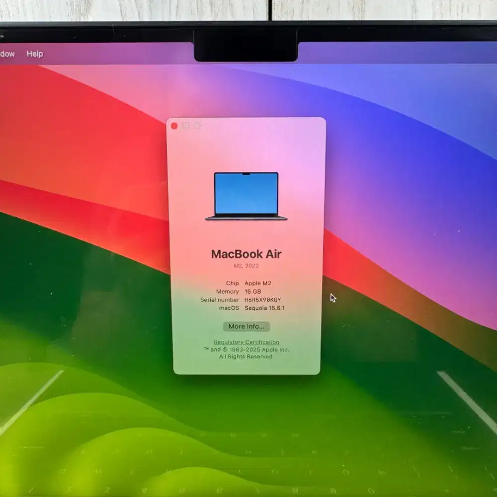 Macbook Air M2 13 Inch Ram 8 Ssd 256 Ibox Garansi februari 2026 blue