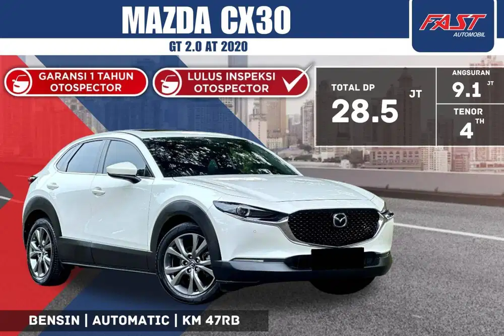 MAZDA CX30 GT 2020 2.0 AT SUNROOF & HUD KM.47RB PAJAK PANJANG #F3ST
