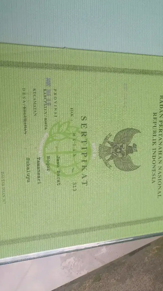 Saya jual tanah shm kabupaten murah