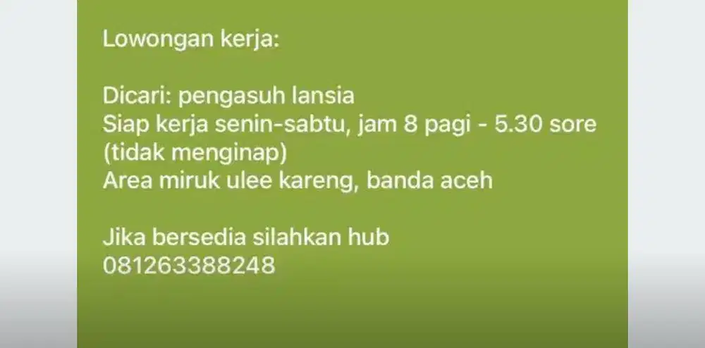 lowongan kerja penjaga lansia