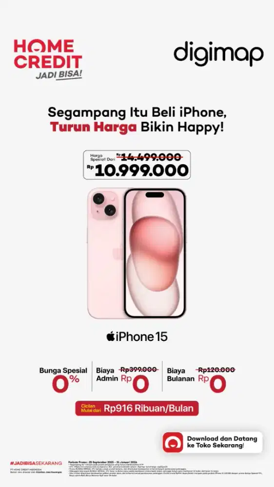 CICILAN IPHONE 15 SEGAMPANG ITU DENGAN HOMECREDIT!!