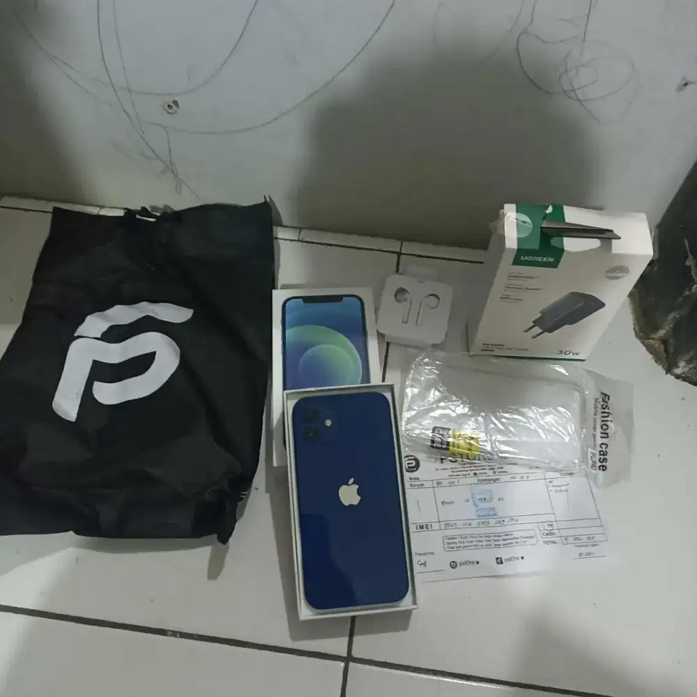Iphone 12 inter bisa kartu bh 93 ori trutone aktif  face id aktif .