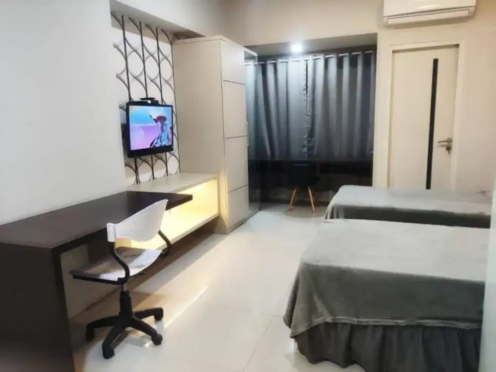 DIJUAL/Disewakan Apartemen THE SQUARE 2 Bed Full Furnished Siwalankerto Surabaya