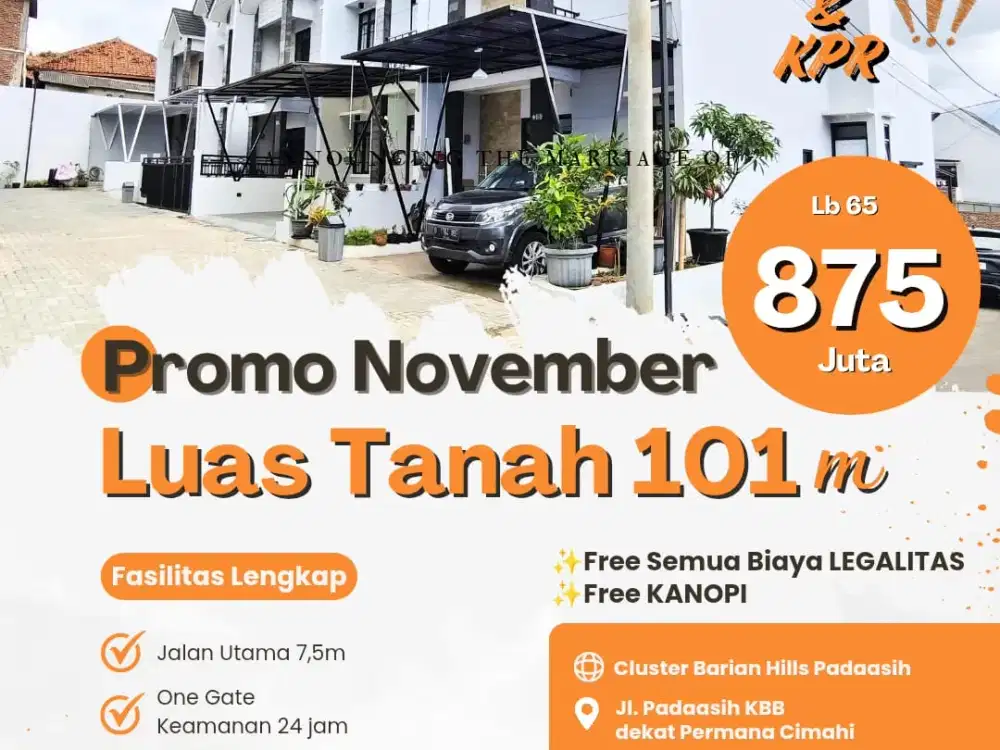 Promo November Bikin Ngiler Harga All In Gratis Biaya SHM SPLIT Dekat Permana Cimahi