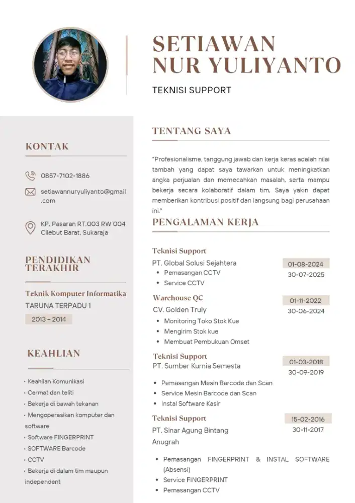 Mencari Pekerjaan Teknisi Support atau apapun