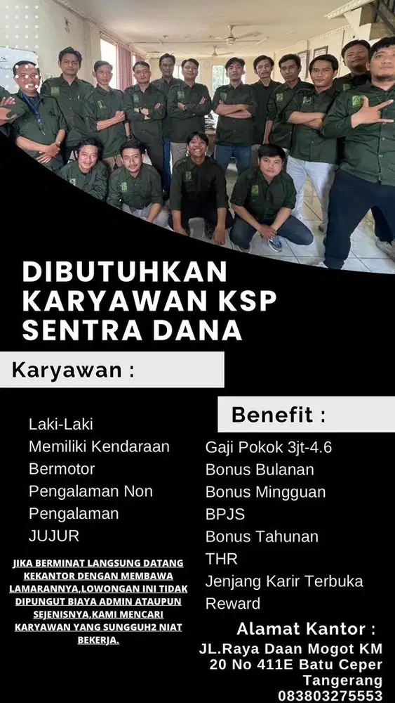 Lowongan Kerja KSP Sentra Dana Batu Ceper