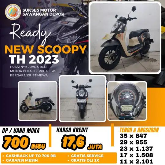 PROMO CASH KREDIT DP 700 HONDA NEW SCOOPY FASHION TH 2023 UNIT MULUS