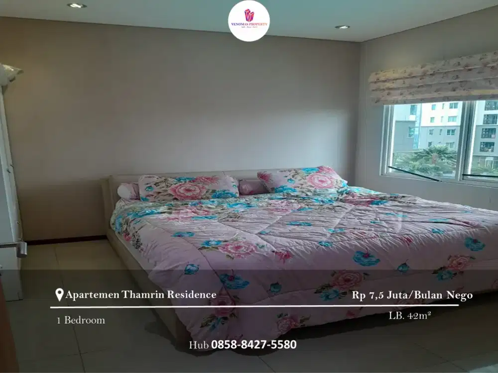 Disewakan Apartement Thamrin Residence 1BR Full Furnished Lantai Rendah