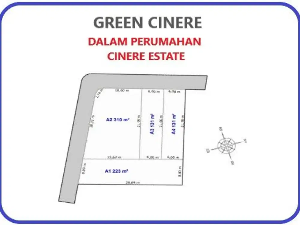Kavling Premium Cinere ,Akses jalan 8 meter
