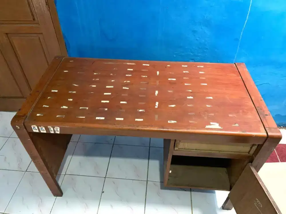 Meja kayu jati & meja kaca