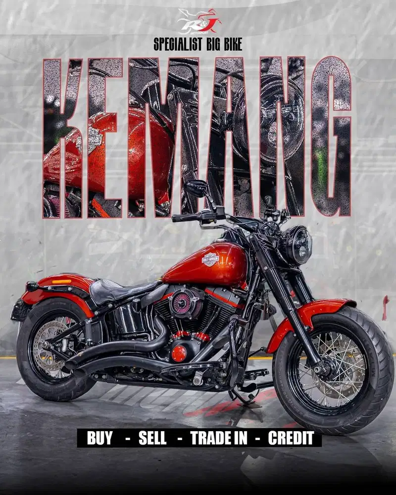 Harley Davidson Softail Slim orange NIK 2014 Km 13.000an Kenalpot VnH