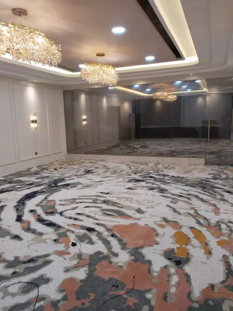 Karpet lantai polos mitif dan custom murmer utk rumah kantor hotel