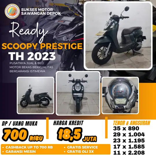 PROMO CASH KREDIT DP 700 HONDA NEW SCOOPY PRESTIGE TH 2023 BERGARANSI