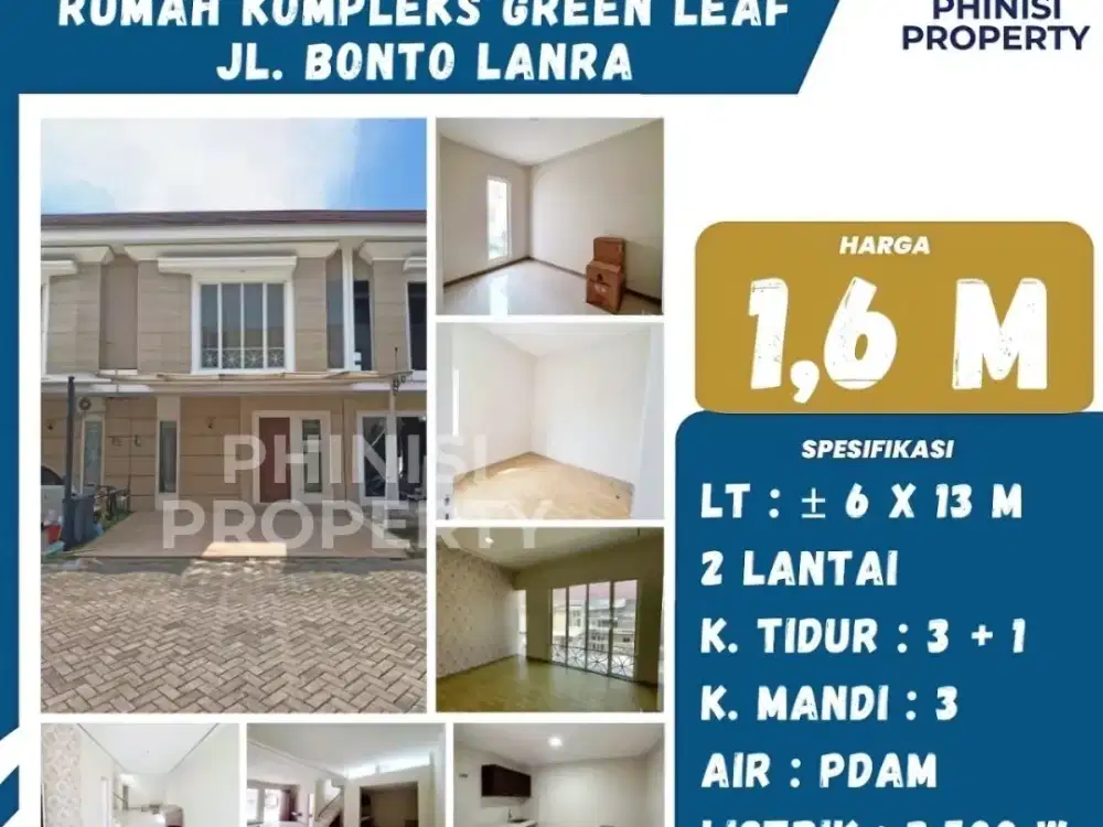 DIJUAL RUMAH 2 LANTAI DI GREEN LEAF BONTO LANRA