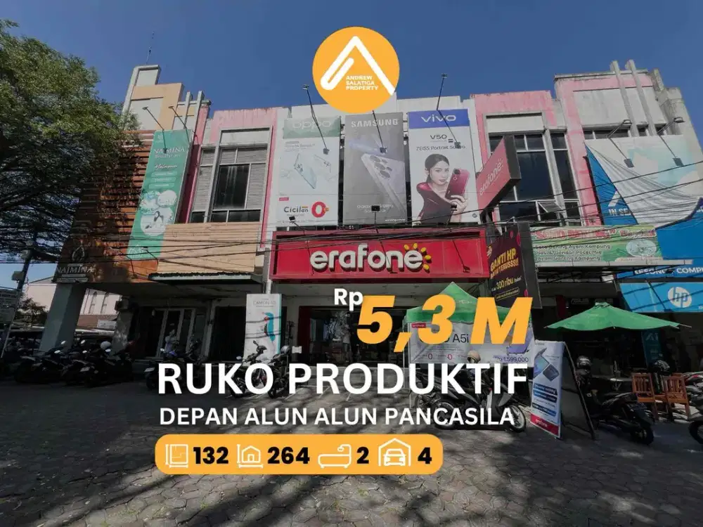 Jual Ruko Depan Alun Alun Pancasila Paling Strategis dan Ramai