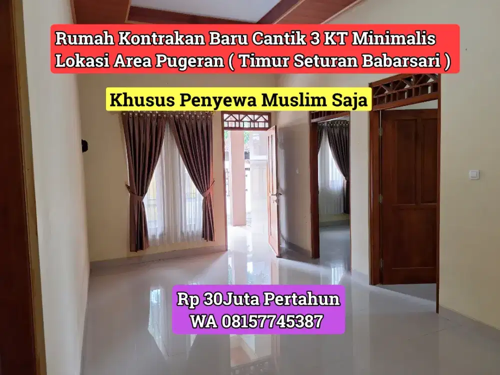 KONTRAKAN DEKAT SETURAN BABARSARI 3KT CANTIK BERSIH 28JUTA NETT PAS