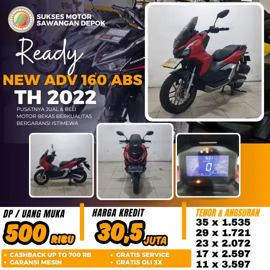 CASH KREDIT DP 500 HONDA NEW ADV 160 ABS TH 2022 UNIT MULUS BERGARANSI