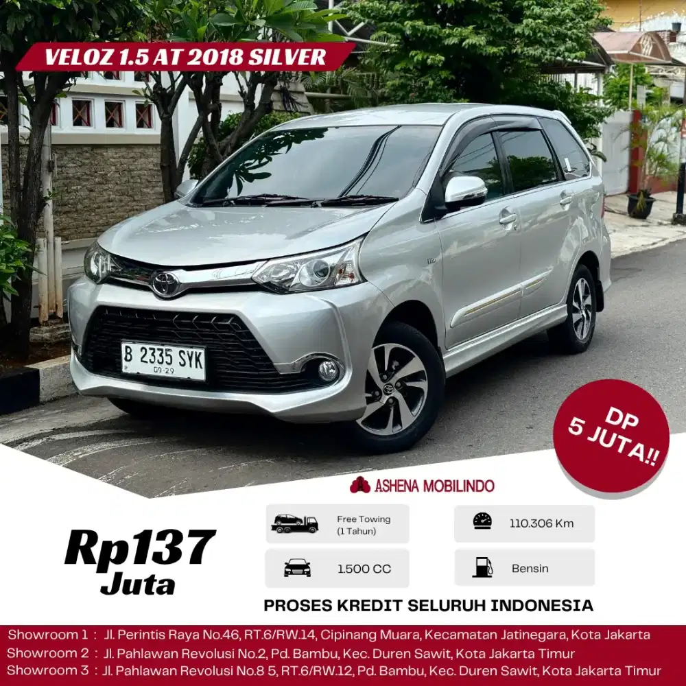 Veloz 1.5 AT 2018 Silver DP 5jt Cash Atau Kredit Terbaik SeOLX!