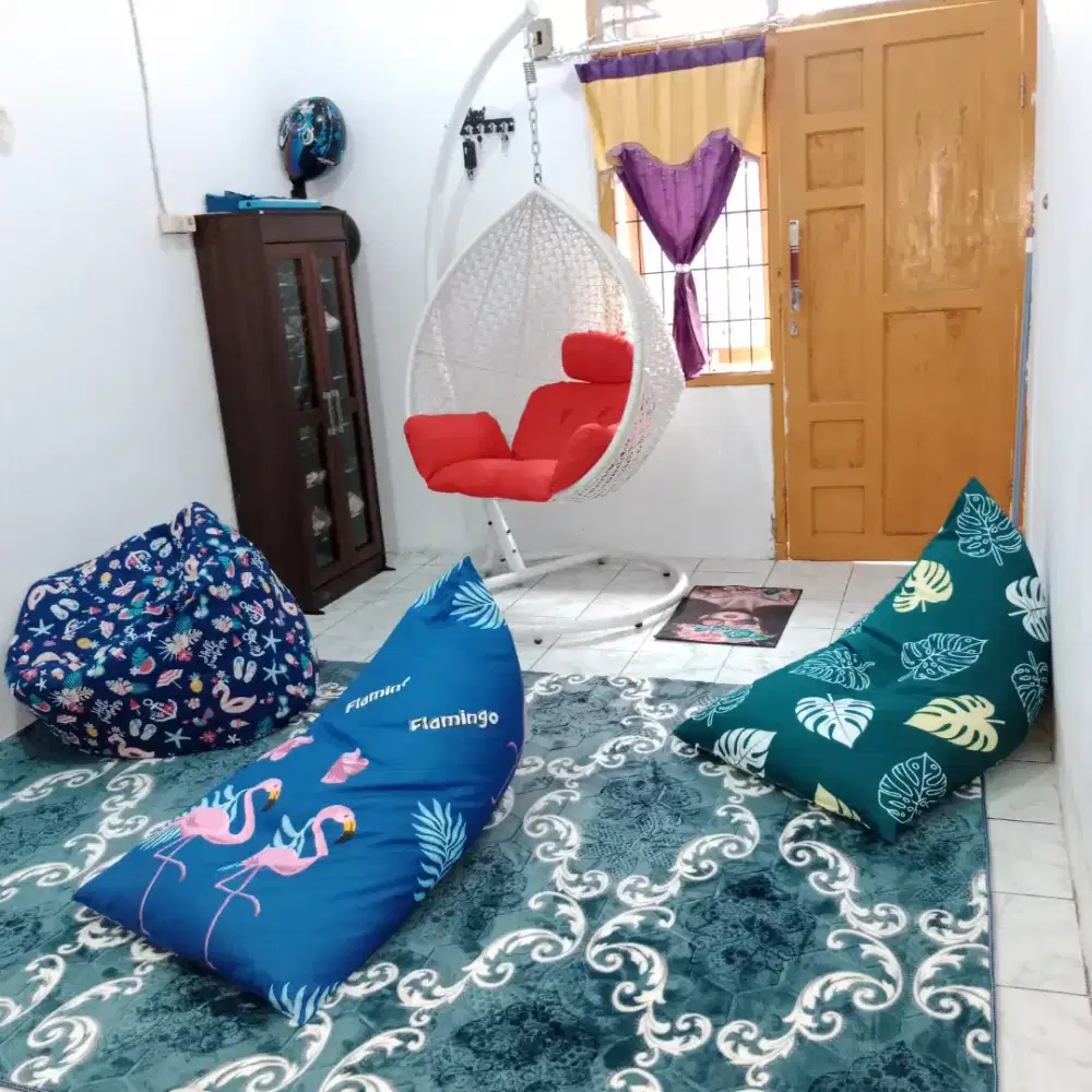 Jual ayunan rotan besi free beanbag & helm ninja ori