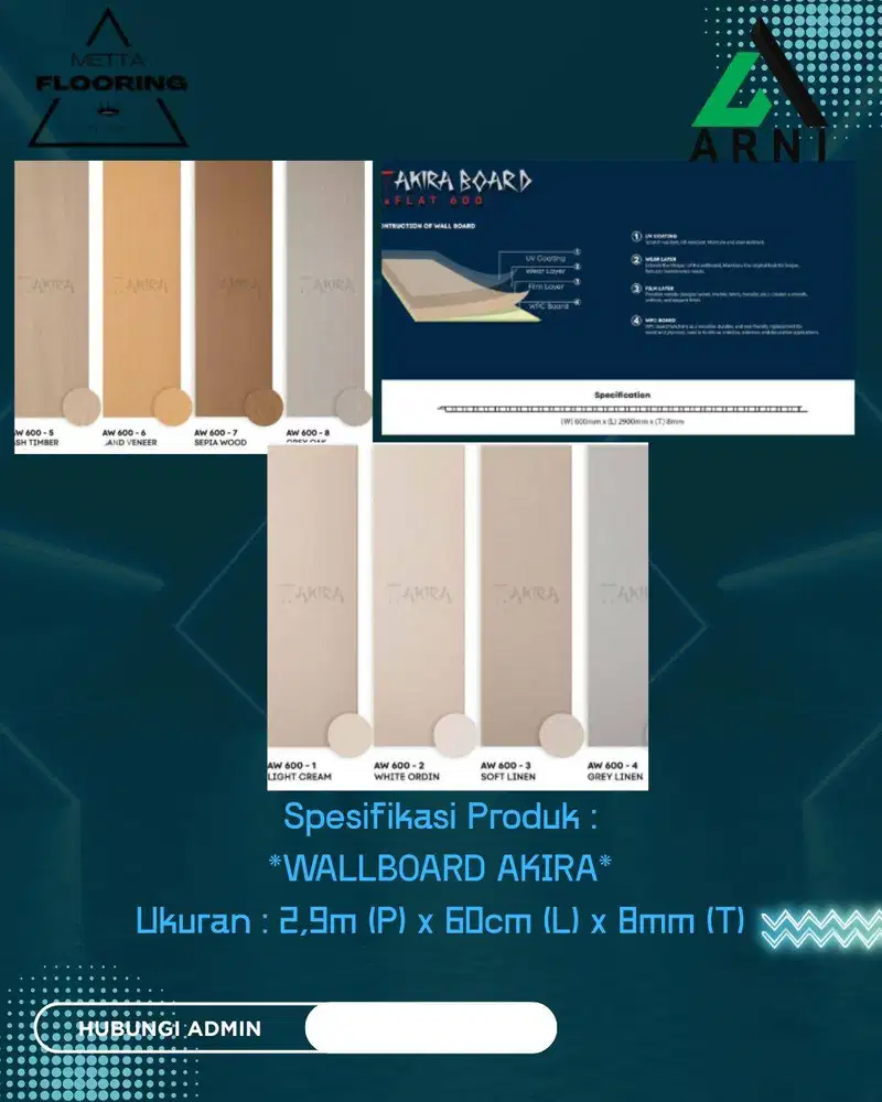 WALLBOARD AKIRA 2,9M X 60CM X 8MM