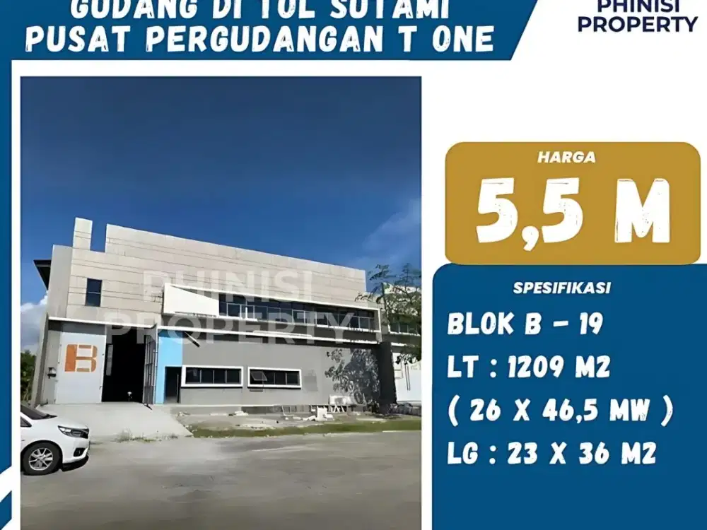 DIJUAL GUDANG MURAH DI JALAN TOL SUTAMI