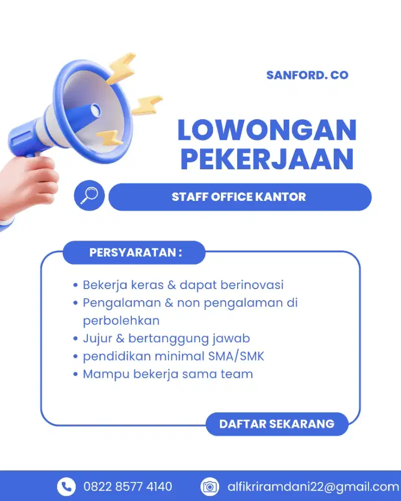 LOKER SEBAGAI STAFF OFFICE KANTOR DI JAKARTA SELATAN