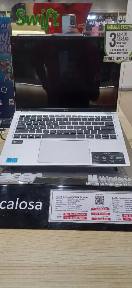 Swift Go 14 Al setiap pembelian laptop dapatkan undian berhadiah mnrik