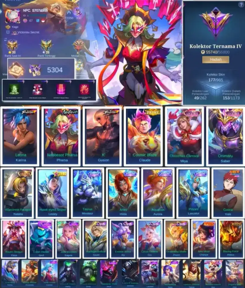 Jual akun mobile Legends sultan full skin Mumer
