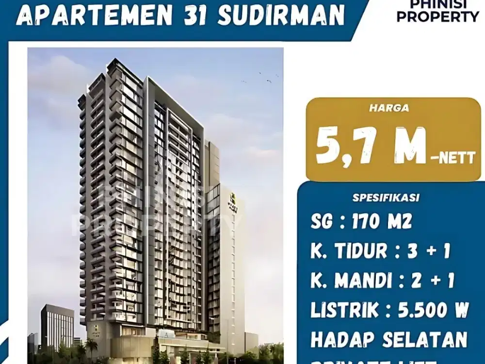 DIJUAL APARTMENT PRIVATE LIFT DI 31 SUDIRMAN SUITES MAKASSAR