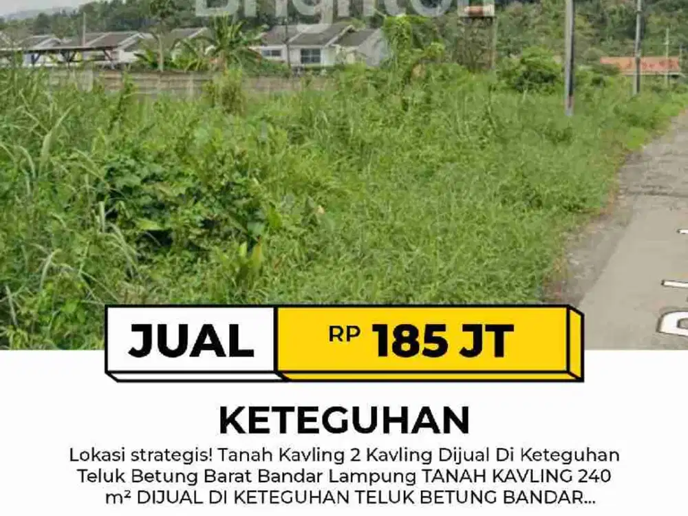 Tanah Kavling 2 Kavling Dijual Di Keteguhan Teluk Betung