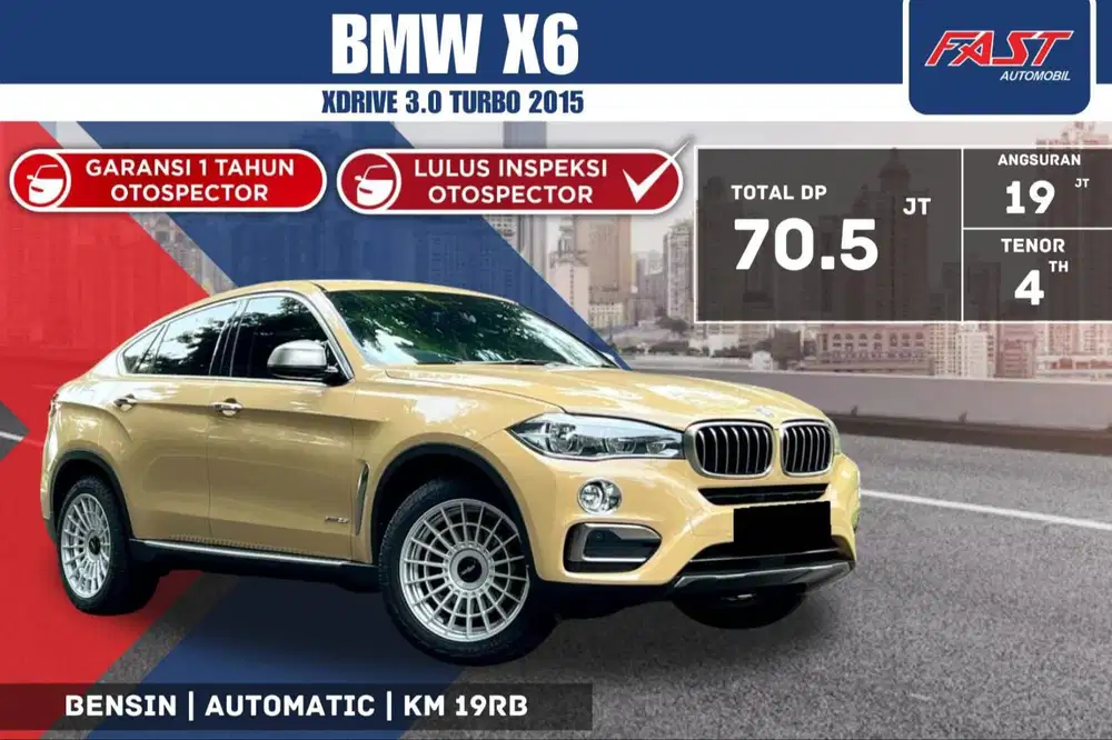 BMW X6 2015 X DRIVE 3.0 TURBO SUNROOF LOW KM.19RB PAJAK PANJANG #F2ST