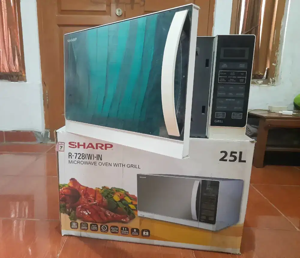 Microwave Sharp Grill R-728(W)IN – Kondisi Fullset & Normal
