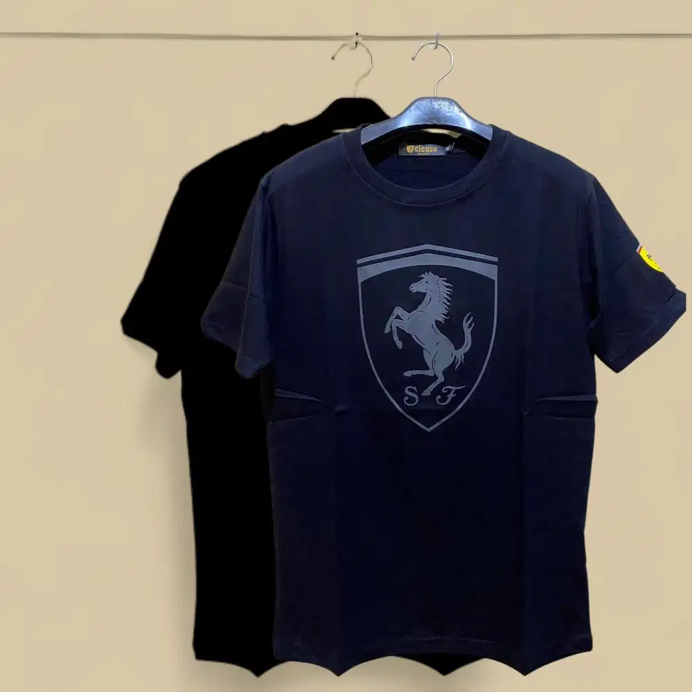 T-shirt Ferrary hitam putih merah