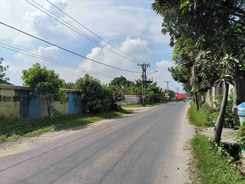 jual gudang / tanah jalan Pertahanan daerah Patumbak, jalan aspal mulus, harga nego