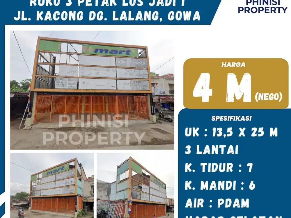 DIJUAL RUKO MURAH DI JL. KACONG DG LALANG LOKASI STRATEGIS