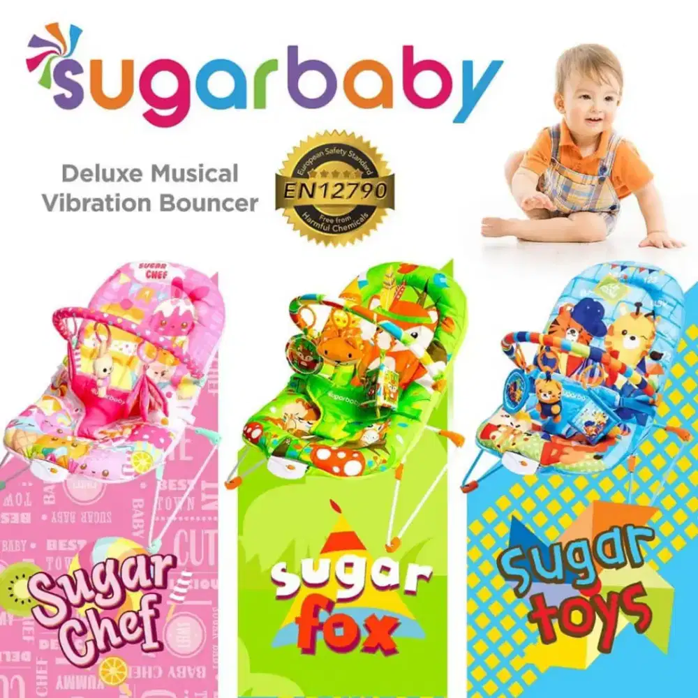 Sugar baby deluxe musical vibration bouncer 1 recline