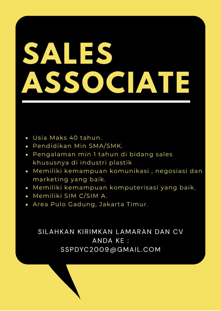 DIBUTUHKAN SALES