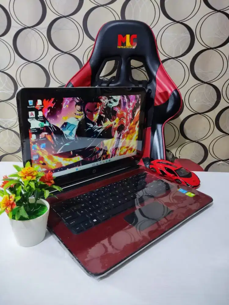 HP 14 F36 Merah [RAM 8Gb/SSD+HDD/ DUAL VGA]