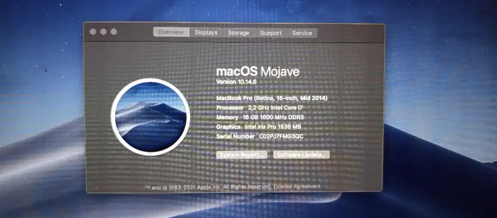 DIJUAL 2 Laptop MacBook Pro (Retina, 15-inch, Mid 2014)