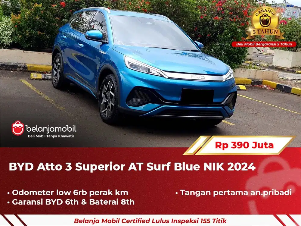 [ GARANSI 5TH ] BYD Atto 3 Superior AT Surf Blue 2024 2025