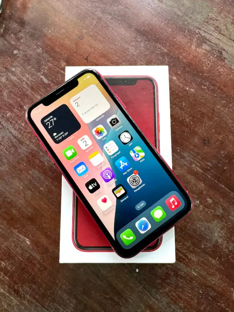 Iphone Xr 128gb red inter regist sinyal permanen mulus perfect nominus